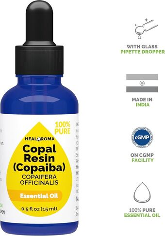 Copaiba - Copal Resin Essential Oil 15 ml - 0.5 oz - Pure & Natural - with Pipette Dropper in Saudi Arabia