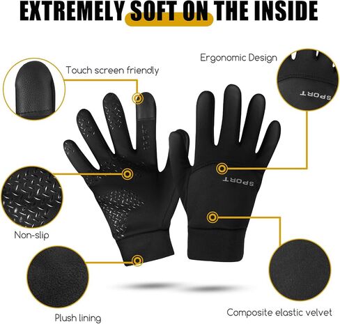 Winter Gloves Touch Screen Water Resistant for Running Cycling Driving Hiking Windproof Warm Gifts for Men and Women in Saudi Arabia