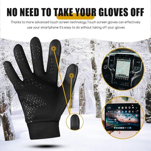 Winter Gloves Touch Screen Water Resistant for Running Cycling Driving Hiking Windproof Warm Gifts for Men and Women in Saudi Arabia