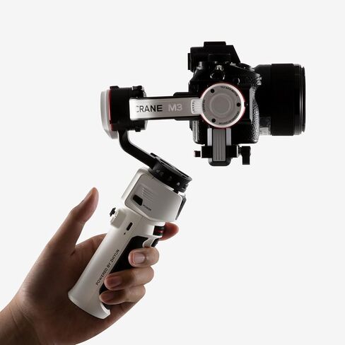 Zhiyun Crane M3 Combo مثبت جيمبال محمول ثلاثي المحاور، متوافق مع Sony A6600، A6100، RX100، Fujifilm X-T10، X-T3، Canon M50، M5، M6، G7 X II، لـ Gopro Hero10/9/8 5/6 /7، آيفون 13 12 XS-Pro ماكس in Saudi Arabia