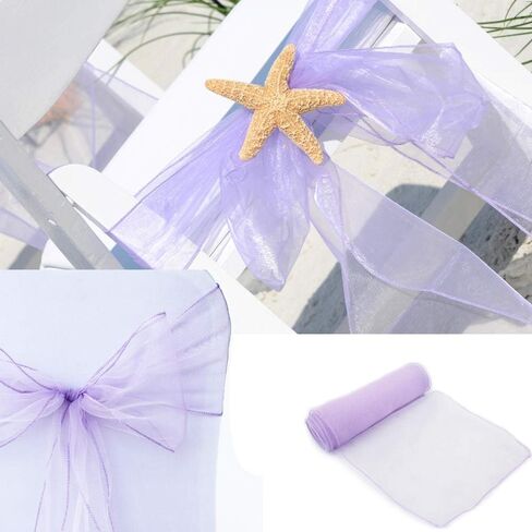 Set of 100 Organza Sheer Chair Sashes Bows Ties 7x108 inches for Wedding Party Event Banquet Restaurant Christmas Decoration (Gold) in Saudi Arabia