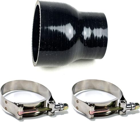 قارنة توصيل مخفض من السيليكون الأسود مقاس 2.5 بوصة من Squirrelly 3 طبقات مع 2x T-Bolt Clamps مثالية متوافقة مع أنابيب المبرد الداخلي لسحب الهواء وتطبيقات التوربو in Kuwait