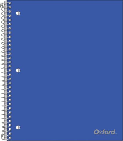 Oxford 1-Subject Poly Notebook, 8.5 x 11 inches, 3-Hole Punch, College Rule, 100 Sheets Per Journal, Durable Poly Storage Pocket, Colors May Vary (10590) in Saudi Arabia