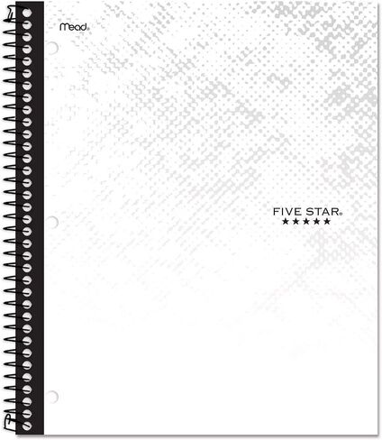 Five Star Spiral Notebook, 1 Subject, 100 Sheets, College Ruled, Graphics, Bitmap White in Saudi Arabia