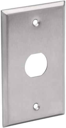 Tripp Lite RJ45 Bulkhead Wall Plate, 1 Cutout, Industrial, Metal - Stainless Steel, IP44, Single Gang, TAA (N206-FP01-IND) in Saudi Arabia