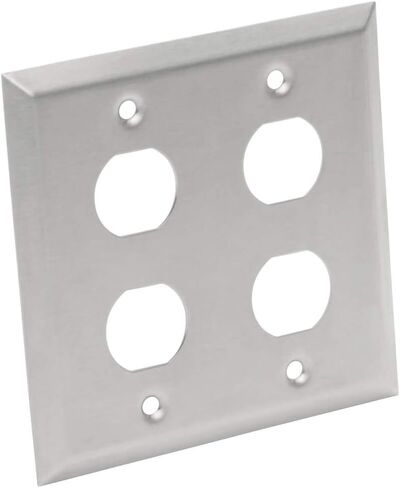 Tripp Lite RJ45 Bulkhead Wall Plate, 1 Cutout, Industrial, Metal - Stainless Steel, IP44, Single Gang, TAA (N206-FP01-IND) in Saudi Arabia