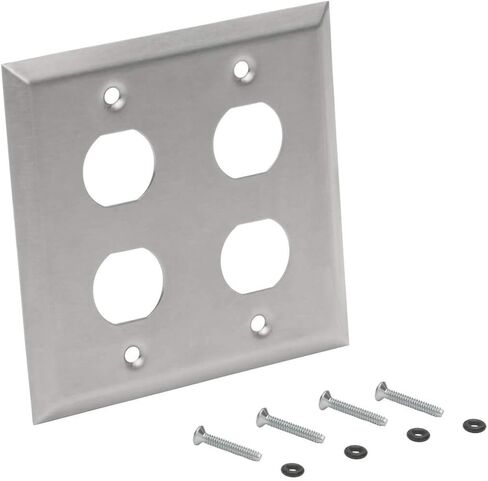 Tripp Lite RJ45 Bulkhead Wall Plate, 1 Cutout, Industrial, Metal - Stainless Steel, IP44, Single Gang, TAA (N206-FP01-IND) in Saudi Arabia