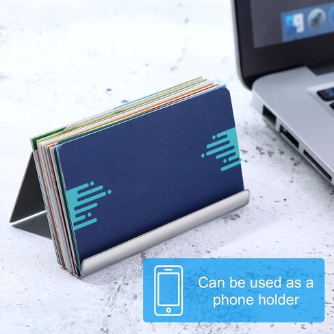 Bulk 12 Pcs Metal Business Card Holder Stand for Desktop Office Stainless Steel Gold Business Card Display Holder Business Name Card Organizer for Office Table, 3.7 x 0.6 Inch in Saudi Arabia