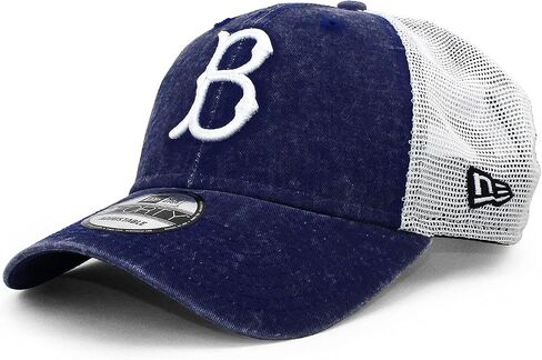 قبعة New Era Brooklyn Dodgers Royal 1947 Cooperstown Collection Trucker 9FORTY قابلة للتعديل in Saudi Arabia