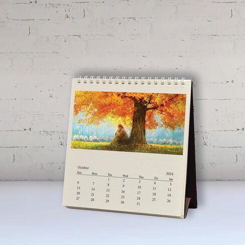HavenLight 2024 Desktop Calendar - "The Good Shepherd" by Yongsung Kim, 6.75" x 6.125" Printed in Premium Archival Paper - Monthly Calendar, Christian Art - Jesus Picture in Saudi Arabia
