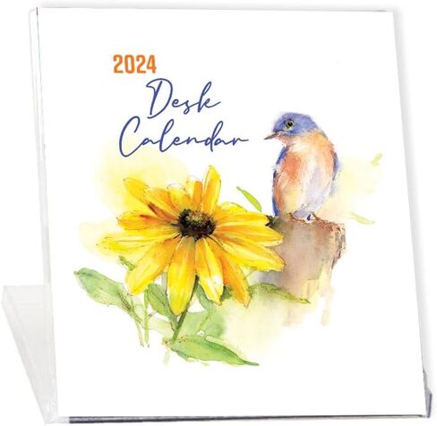 تقويم هدايا مكتبي لحافظة الأقراص المضغوطة لعام 2024 - أجنحة بألوان مائية in Kuwait