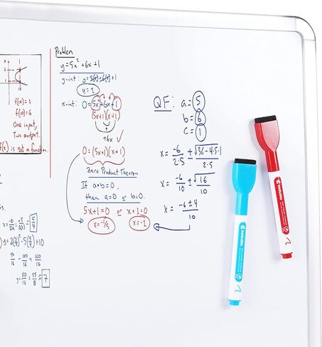 12 White Board Markers Dry Erase Marker Set | Magnetic Eraser, Skinny Fine Point, Colorful Dry Erase Markers | Magnet Whiteboard Markers, Odorless, Non-Toxic for Kids, Teachers, Office, School in Saudi Arabia