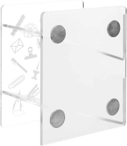 MyGift Premium Clear Acrylic Magnetic Dry Erase Marker Holder with 2 Slots for Whiteboard Markers and Eraser Storage Rack in Saudi Arabia