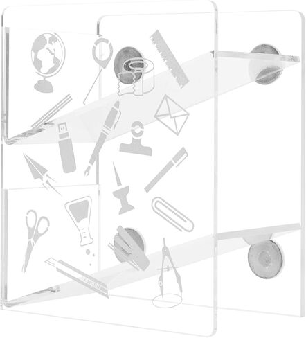 MyGift Premium Clear Acrylic Magnetic Dry Erase Marker Holder with 2 Slots for Whiteboard Markers and Eraser Storage Rack in Saudi Arabia