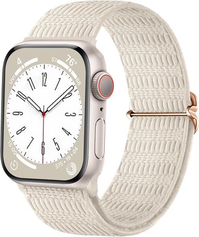 Hamile Braided Solo Loop Compatible with Apple Watch Bands 40mm 41mm 38mm 42mm 44mm 45mm 49mm for Women Men, Stretchy Soft Nylon Adjustable Sport Strap for iWatch Bands Series 9 8 7 6 5 4 3 SE Ultra 2 in Kuwait