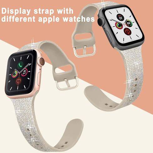 سوار رياضي متوافق مع سوار ساعة Apple 38 مم 45 مم 44 مم 42 مم 41 مم 40 مم، بديل حزام سيليكون ناعم مقاوم للماء لساعة iWatch Apple Watch SE Series 9 8 7 6 5 4 3 2 1 للنساء والرجال in Kuwait