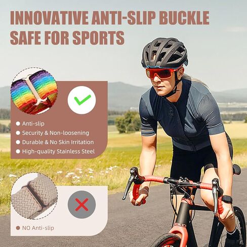 Hamile Braided Solo Loop Compatible with Apple Watch Bands 40mm 41mm 38mm 42mm 44mm 45mm 49mm for Women Men, Stretchy Soft Nylon Adjustable Sport Strap for iWatch Bands Series 9 8 7 6 5 4 3 SE Ultra 2 in Saudi Arabia