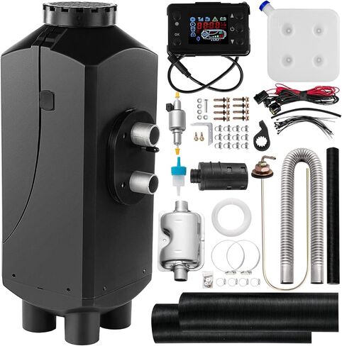 سخان هواء ديزل 8 كيلو وات، خزان 10 لتر، سخان ديزل 12 فولت، كاتم صوت، سخان انتظار ديزل مع شاشة ترموستات LCD وجهاز تحكم عن بعد للشاحنات ومقطورة السيارة والقارب والمنزل المتنقل in Kuwait