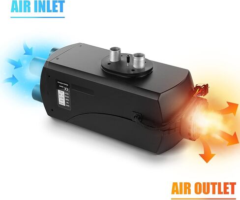 سخان هواء ديزل 8 كيلو وات، خزان 10 لتر، سخان ديزل 12 فولت، كاتم صوت، سخان انتظار ديزل مع شاشة ترموستات LCD وجهاز تحكم عن بعد للشاحنات ومقطورة السيارة والقارب والمنزل المتنقل in Kuwait
