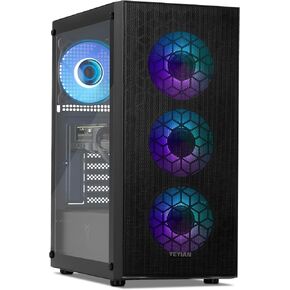 YEYIAN Yumi Pre Built Gaming PC Desktop Computers – Intel Core i5 12400F 4.4 GHz, RTX 4060, 1TB NVME SSD, 16GB DDR4 RAM 3200, B760 MB, 650W Gold PSU, Windows 11 Home, for Streaming VR Ready Desktops