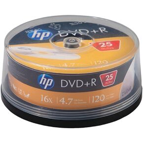 HP DR16025CB 4.7GB 16x DVD+Rs (25-ct Cake Box Spindle)