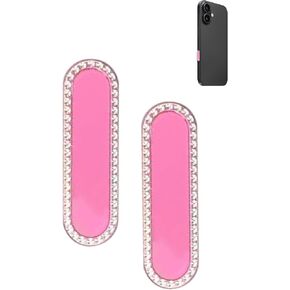 for IPhone 16/16Plus/16 Pro/16 ProMax Camera Dynamic Island Button Touch Diamond Edge Protective Film, Anti Scratch Sensitive Touch Diamond Plated Edge,2 Pack，Pink.
