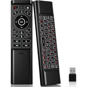 Air Mouse,Air Tv Remote,2.4g Ir Learning Mini Wireless Keyboard Air Mouse Remote with Keyboard Air Remote Keyboard Mouse Air Mouse for Pc,Android Tv Box,Htpc,Projector.(Battery Not Included)