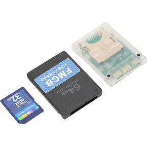 MX4SIO SIO2SD Card Adapter with 32G Card, for PS2 Game Console FMCB Card Memory Expansion Adapter 64MB Suitable for OPL 1.2.0 Fat Consoles