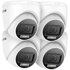 ANNKE 4 pcs 1080P HD-TVI Security Camera with Smart Color Night Vision, IP67 Weatherproof, 4-Packed with Power Cables