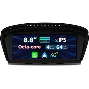 XTRONS 8.8 Inch Android 14 Car Stereo for BMW 3 Series E90-E93/5 Series E60 E61 M5 (2005-2008) CCC System, IPS Touch Screen 4+64GB Car Radio GPS Navigation Support Wireless CarPlay Android Auto 4G LTE