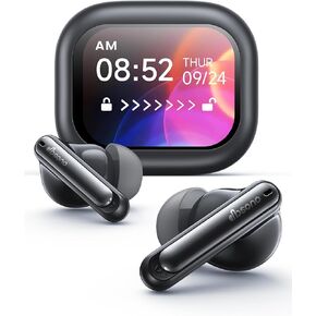سماعات الأذن Bluetooth اللاسلكية: 5.4 TWS ، سائقين 13 مم Hi-Fi Deep Bass ، وقت اللعب 30 ساعة ، والتحكم في الشاشة التي تعمل باللمس ، والميكروفون للمكالمات ، ومقاومة للماء IPX5/مقاومة للتعرق ، وشحن USB-C ، وهدايا للمراهقين/النساء ، والأسود ، الأسود