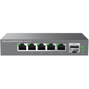 Grandstream GWN7700M | 6-Port Multi-Gigabit Ethernet Unmanaged Network Switch | 2.5G Bandwidth | Plug & Play | Desktop/Wall-Mount | Fanless Metal Design
