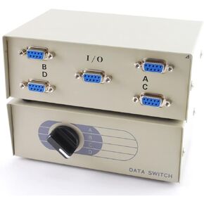 CablesOnline 4-Way Metal ABCD DB9 Manual Rotary Switch Box (SB-023)