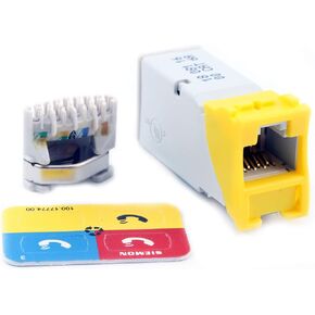 Z6A-05 ZMAX Hybrid CAT6A Modular Jack, UTP, RJ45, 10GIG, Yellow