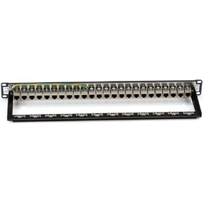 Black Box CAT6 Patch Panel, Feed-Through, 1U, Shielded, 24-Port