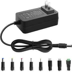 5V 4A Power Supply Adapter 20W 4.9FT AC/DC Charger AC 100V-240V to DC 5 V 4A 3A 2A 1A Replacement Power Adapter for Security Camera Baby Monitor Graco Swing TV Box Raspberry Pi with with 8TIPS