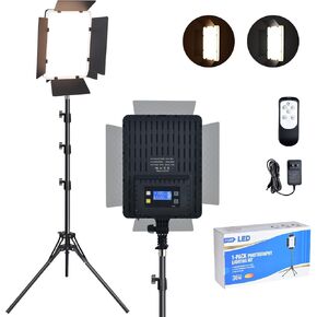 طقم إضاءة تصوير فوتوغرافي واحد ، 36W BI-Color Studio Lights 2700-6500K CRI 95+ ، مجموعة مصباح فيديو LED DIMMALE مع التحكم عن بُعد و 32 بوصة حامل ثلاثي القوائم ، إضاءة لتسجيل الفيديو/التصوير الفوتوغرافي
