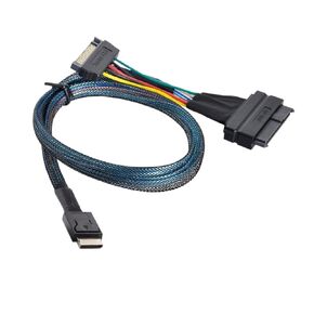 S-AS Oculink 4i High-Speed Cable Pcle 4.0 Sff-8611 to Sff-8639 U.2 U.3 NVME PCIe Cable for SSD with 15Pin SATA Power Cable