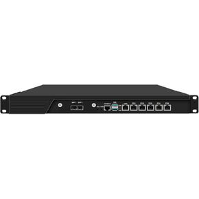 HUNSN 1U Firewall Appliance 10GbE with Redundancy Power Supply, OPNsense, VPN, I7 14700, RJ16, 6 x 2.5GbE LAN, 2 x SFP+, Support 19-24V DC, 64G RAM, 256G SSD