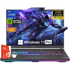 ASUS ROG Strix G16 Gaming Laptop, 16" QHD+ 240Hz WQXGA Display, Intel i9-14900HX, GeForce RTX 4060, 64 GB DDR5 RAM, 4 TB SSD, Backlit KB, Windows 11 Pro & Office Lifetime License, w/Accessories