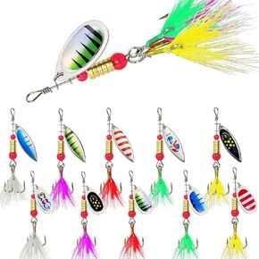 Super Fishing Lure Kit Waterproof Tackle Box w Top Water Lures Spoons Spinner Baits Blade Baits Swimbait Crankbait Soft Plastic Lures Fishing Accessories 48Types 365+Pcs Day N Night Fishing Lures Set