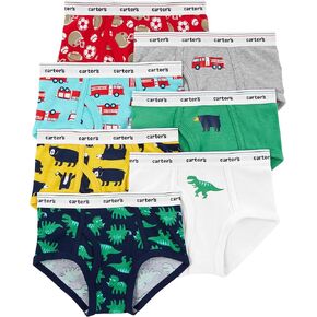 Carter's Boys 7-Pack Cotton Briefs, Dinosaur (D31g125) / Firetruck/Bear/Ball (10/12)