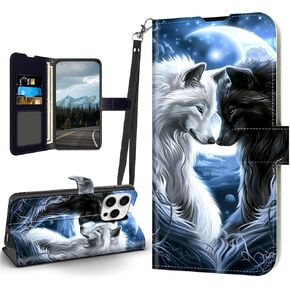 بالنسبة إلى iPhone 16 Pro Max Case ، Flip Pu Leather Hourchproof Custy Highland Cow Phone Case for iPhone 16 Pro Max ، Magnetic Clasp Wallet Kickstand مع واقي شاشة حامل البطاقة