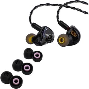 Linsoul ZiiGaat x Jay’s Audio Estrella 2DD x 4BA Hybrid Driver in Ear Monitor & Kiwi Ears Flex Earbud Tips, Replacement Silicone IEM Tips, 3 Pairs, S/M/L Size