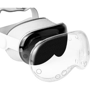 SOULWIT V2 TPU Protective Case Cover for Apple Vision Pro VR Headset, Durable & Slim Fit Screen Protector Accessory, Without Affecting Tracking Scans (Clear)