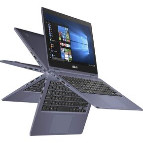 ASUS VivoBook Flip Thin and Light 2-in-1 Laptop - 11.6-inch HD Touchscreen, Intel Dual-Core Celeron N3350 Processor, 4GB RAM, 64GB eMMC, Windows 10 in S Mode, Office 365 - J202NA-DH01T (Renewed)