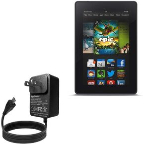 BoxWave Charger Compatible with Kindle Fire (1st Gen 2011) - Wall Charger Direct (15W), Rapid Charge Your Device with Built-in 6ft Cable