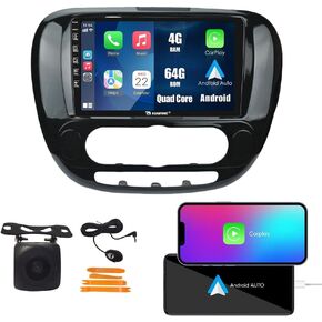 Kunfine Car Carplay Android Auto Navigation Sstereo GPS Radio Camera Camera Display 9 "