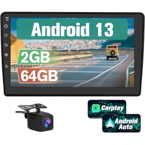 ترقية استريو لراديو سيارة لجيب رانجلر 2007-2018/دودج رام 1500 ، إلخ ، وحدة الرأس Android مع شاشة تعمل باللمس/الكاميرا الاحتياطية/الكاميرا اللاسلكية و Android Auto/Wi-Fi/FM/SWC