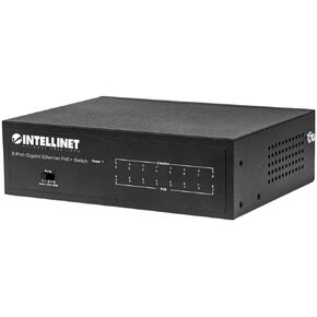Intellinet 8-Port Gigabit Ethernet Poe+ Switch - 60W Power Budget, Power Output up to 30W Per Port, Unmanaged, Metal Case, Fanless - for Computer Networking Hub, Desktop, 3 Yr Mfg Warranty – 561204